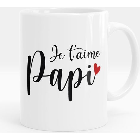 Mug - Tasse personnalisée - Je t'aime papi - Mug Rouge (1/5)