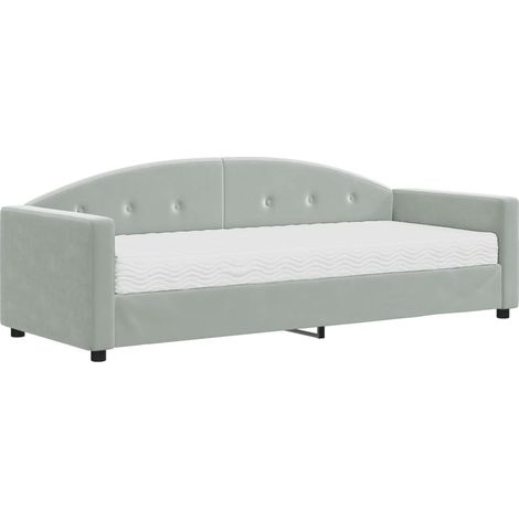 Maison Exclusive - Tagesbett mit Matratze Hellgrau 80x200 cm Samt