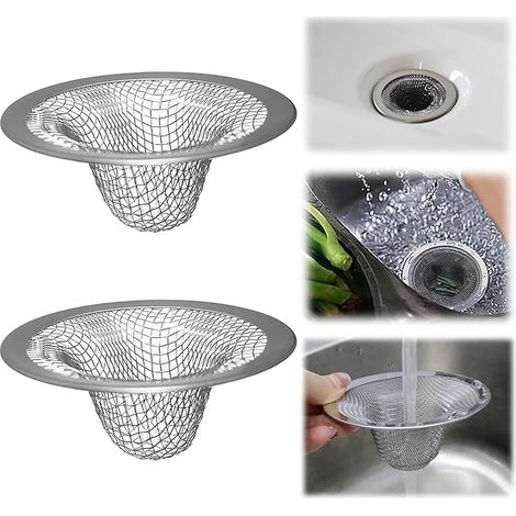Set di 4 piccoli cestelli di scarico in rete per lavandino del bagno - Filtro di scarico in acciaio inox
