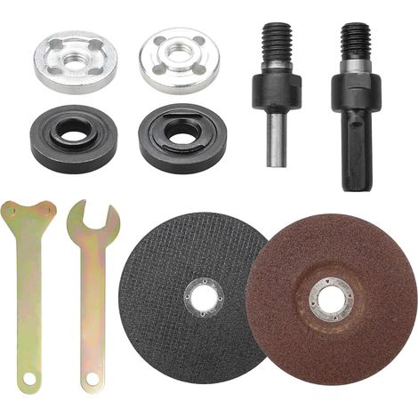 10 Pcs Angle Grinder and Hand Drill Accessories Set Connecting Rod, Wrench, Flange Nut, Cutting Discs and Metal Grinding, Clamping Devices (1/5)