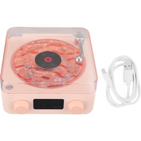 Haut-parleur Bluetooth de Style tourne-disque, avec veilleuse et affichage de l'heure, multifonction 3 en 1, petite stéréo sans fil Roseate (1/5)