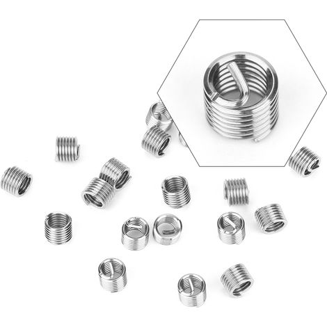 100 pièces d'inserts hélicoïdaux en fil enroulé acier inoxydable SS304 M5 (M50.81.5 D) (1/5)