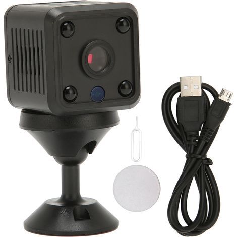 Mini Caméra WiFi HD 1080P avec Détection de Mouvement et Vision Nocturne, Base Magnétique Rotative pour Surveillance Domestique (1/5)