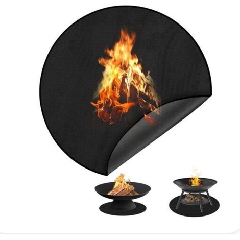 120cm Tapis de Brasero Rond, Tapis Barbecue Sol Exterieur, Tapis Ignifuge, Imperméable, Résistant à l'huile, Tapis de Sol Anti-Feu (1/4)