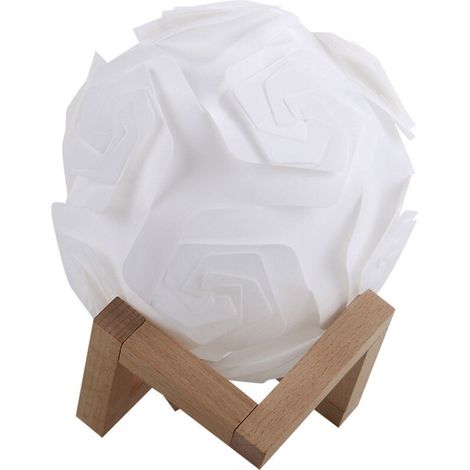 Lampe de chevet-Lumière LED veilleuse créative USB petite lampe de bureau bricolage avec support en bois (1/4)