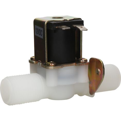 Électrovanne 12V DC Normalement Fermée, Raccord G1/2, Corps Plastique pour Distributeur d'Eau Potable (1/5)