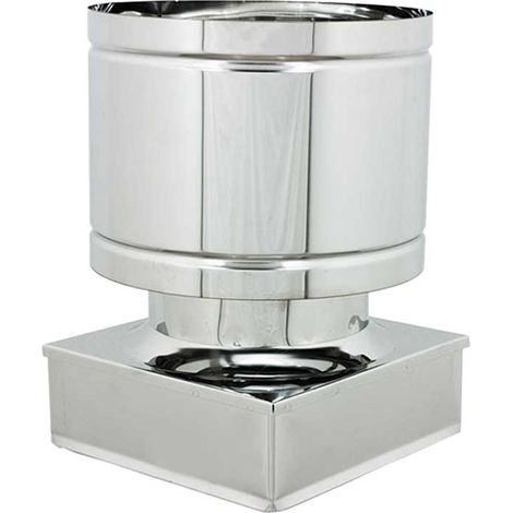 FUMAIOLO ANTIVENTO QUADRATO INOX MONOPARETE 250 x 250 mm