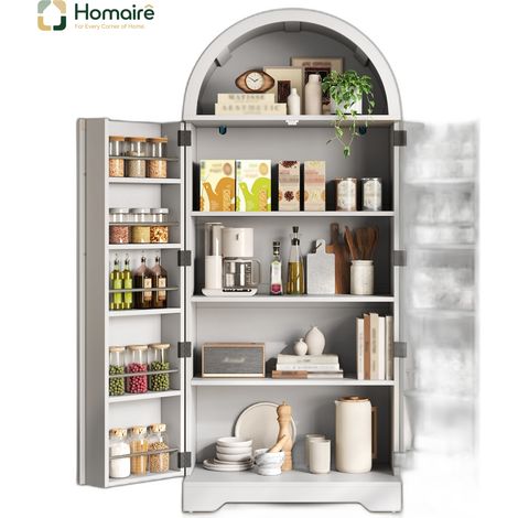 Buffet blanc en mdf 70 x 40 x 165 cm HOMAIRE (1/5)