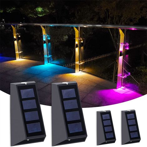 Applique murale Led imperméable à énergie solaire, éclairage d&39extérieur, idéal pour un jardin, un Patio ou des escaliers, disponible en 7 couleurs,2 pièces (1/5)