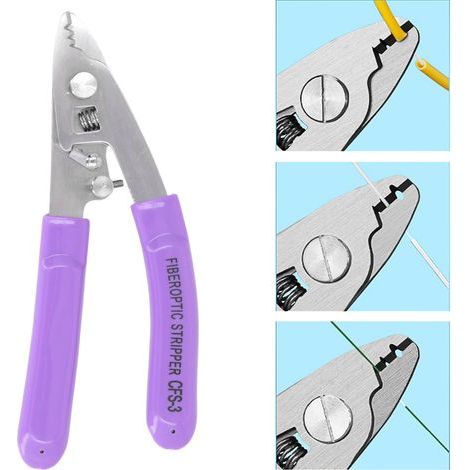 3-Port Fiber Optic Stripper, Three-Hole Precision Grinding Pliers, Segment Design, Round Stripping Hole, Stripping Line Does Not Damage the Core (1/5)