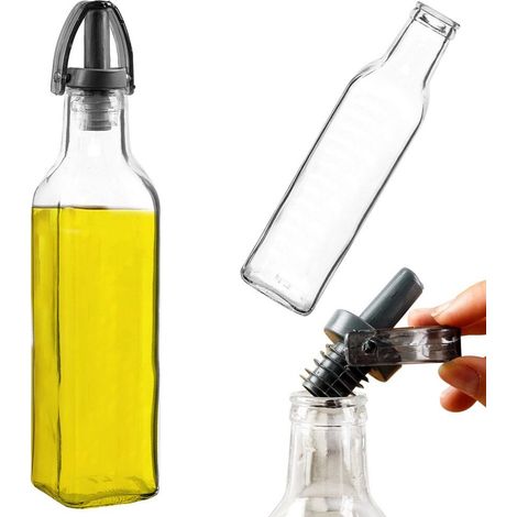 Bottiglia in vetro per olio d'oliva e aceto con dosatore, 250 ml (1/5)