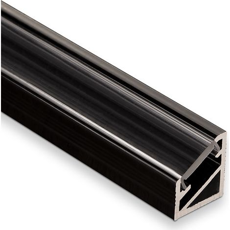 LED Eck-Profil-66 SCHWARZ / KLAR 2m für LED Streifen (1/4)