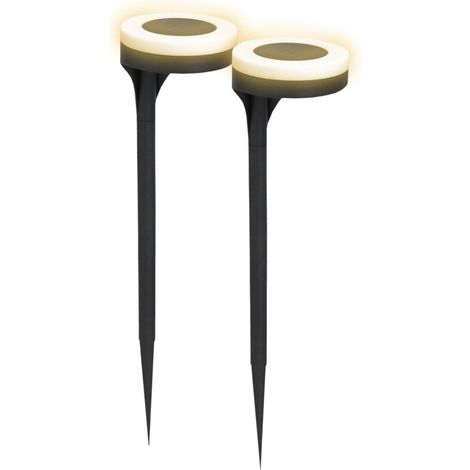 Lampe de chemin solaire à LED - Lot de 2 - hauteur env. 45 cm - Lampe design pour éclairage de chemin