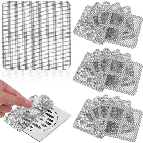 Grille Anti Cheveux Autocollants Jetables 100 Pcs en Plastique Adhésif pour Salle de Bain, Attrape-cheveux pour Éviter les Bouchons (1/5)