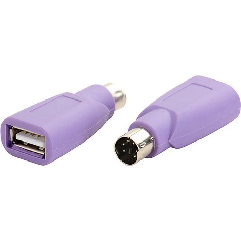 Purple PS2 male to USB female adapter for mouse and keyboard (1/5)