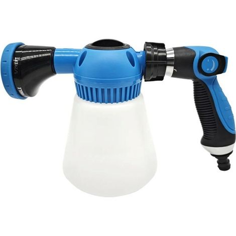 Pistolet à Mousse 2 en 1 - 900ml - 6 Jets Réglables - Nettoyage Voiture et Jardin