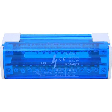Barre Omnibus en Laiton pour Boîte de Distribution Monophasée, Rail DIN 2 Niveaux avec 2 Entrées et 28 Sorties, Connecteur Électrique pour Tableau de Jonction (1/5)