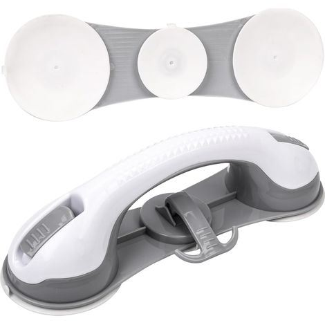 Lot de 2 barres d'appui pour personnes handicapées avec 3 ventouses - Barre de soutien de sécurité pour salle de bain, douche et baignoire (1/5)