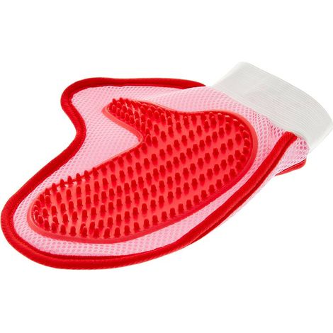 Gant Cleen doux en tissu blanc avec patte et paume en latex pour le toilettage des chiens et des chats