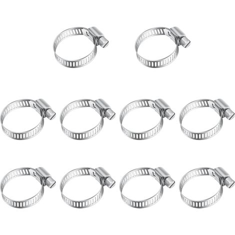 13-19mm Collier de Serrage Inox, 10pcs Réglable Collier Serrage 304 Métallique Collier Durite en Acier Inoxydable Convient Pour Piscine, Machine à Laver, Jardin, Auto, Applications Mécaniques (1/5)