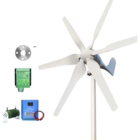 Aerogenerador de alta eficiencia, compatible con sistemas aislados de la red eléctrica, con control híbrido, 3000 Wb, 12 Va (1/2)