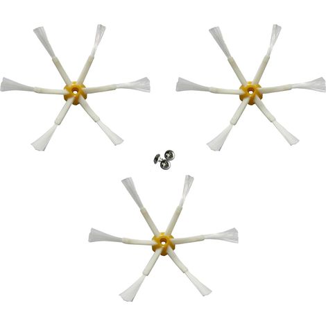 Kit di ricambi per spazzola laterale a 6 bracci compatibile con Roomba 500, 600 e 700, confezione da 3 (1/4)