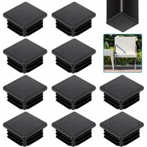 20 Stück Vierkantrohrstopfen, 3030 mm, schwarz, Vierkantrohr-Endkappe, Kunststoff, Vierkantrohrstopfen, Vierkantlatten-Endkappe, massives Stuhlrohr, Tischbein-Endkappe für Möbel, Schrank, Stuhl/LionKn (1/4)