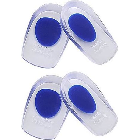 Talonnettes en Gel de Silicone,Lot de 2 paires de talonnettes en gel de silicone pour fasciite plantaire, épine calcanéenne,Bleu (1/4)