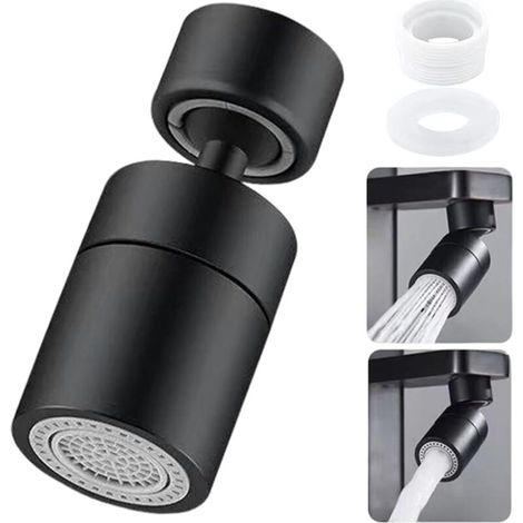Robinet pivotant à 80 ° - 2 fonctions de pulvérisation - Économiseur d'eau pour robinets de cuisine et de salle de bain (1/5)