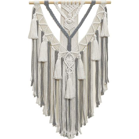 Boho Macrame Wall Hanging Geometric Woven Tapestries Cotton Handmade Bohemian Tapestry with Tassels Wall Decoration for Bedroom Living Room Children's Room (1/5)