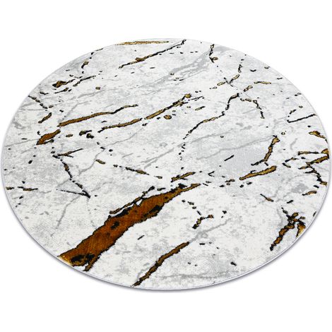 Tappeto ALLURE 1963 cerchio Marmo - Strutturale, elegante, glamour bianca / oro  white rotondo 120 cm