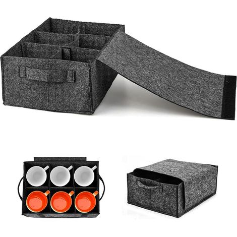 Porte-assiettes pour camping-car, porte-gobelets, rangement pour 6 tasses, organiseur, placard, porte-gobelets pour camping-cars, caravanes et bateaux, gris foncé