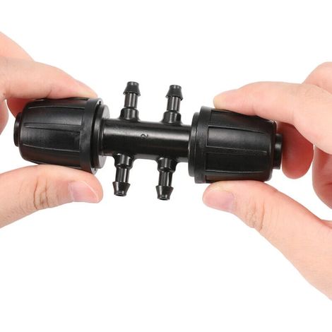 Lot de 10 tuyaux d'irrigation goutte à goutte en plastique, diamètre 1/2 pouce à 1/4 pouce, avec raccords.