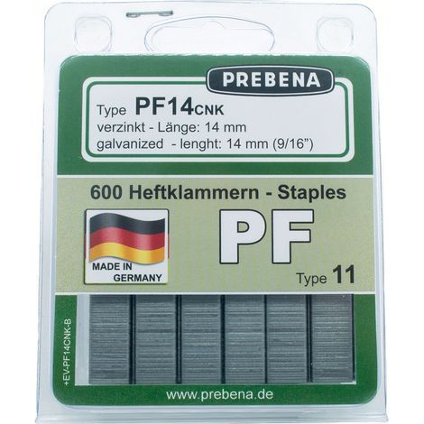 Prebena Heftklammern im Blister PF14CNK-B P = 600 Stck. (1/3)