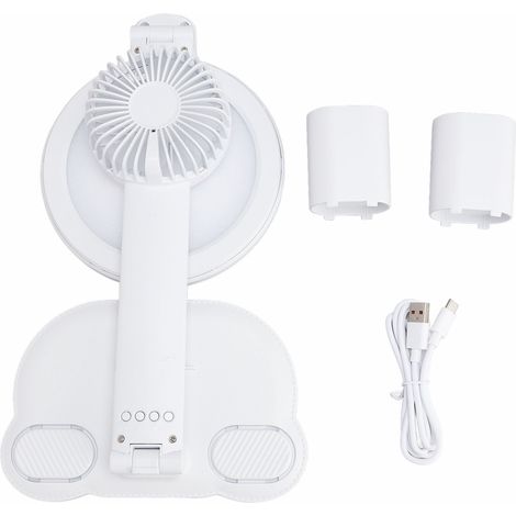 Lampe de Bureau LED avec Ventilateur Ortviai Multifonction Horloge Numérique USB (1/5)
