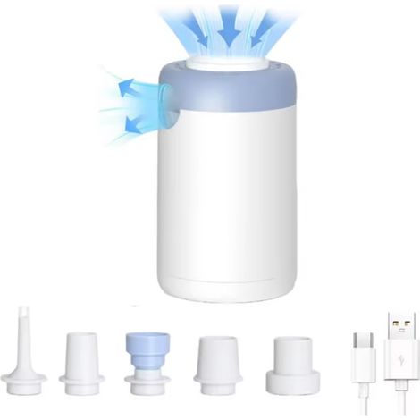 Tragbare Luftpumpe zum Aufblasen/Entleeren von Artikeln, 1500-mAh-Akku mit Ladefunktion, Luftmatratzenpumpe für Schwimmringe, Vakuumbeutel