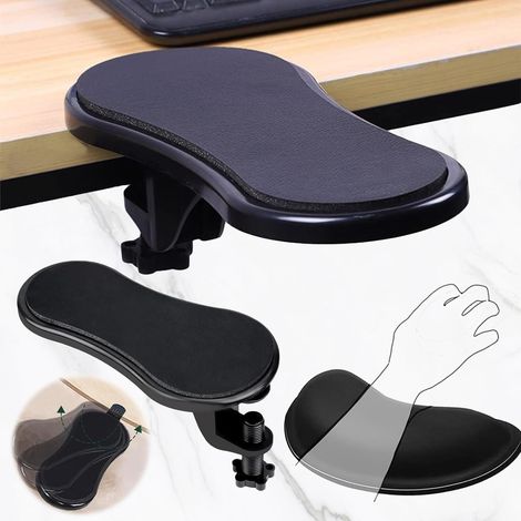 Coussin d'Accoudoir d'Ordinateur, Bureau de support d'accoudoir amovible, Support de Main d'Ordinateur Noir Réglable, Peut Fournir un Support de Bras Sur la Table d'Ordinateur