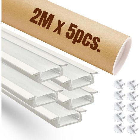 Evotrade – Pack Promo 2M X 5 Profils LED Encastrables En Aluminium Avec Cover Et Embouts, Éclairage Intérieur Élégant, Couleur Blanc