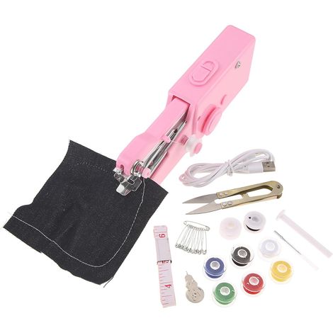 Mini machine à coudre, kit de couture portable pour débutants, facile à utiliser pour des réparations rapides sur les vêtements, les textiles des enfants et des animaux domestiques, idéal (1/5)
