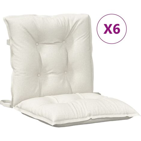 Maison Exclusive - Cuscini Sedia Schiena Bassa 6 pz Crema Mélange 100x50x7 Tessuto (1/5)