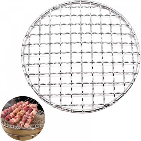 1 gril rond en acier inoxydable (13 cm de diamètre), adapté au camping intérieur et extérieur, aux pique-niques, aux gâteaux et au pain (1/5)