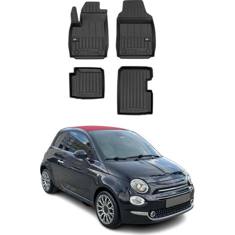 Tapis de Sol 3D TPE Premium Compatible avec Fiat 500 II Hybrid 2020-2022 Revêtement de Sol pour Voiture - Intérieur antidérapant - Bords Hauts - Noir (1/5)