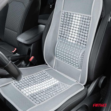 Tapis de siège de fauteuil à perles avec support dorsal et appui-tête amio-03647 (1/5)
