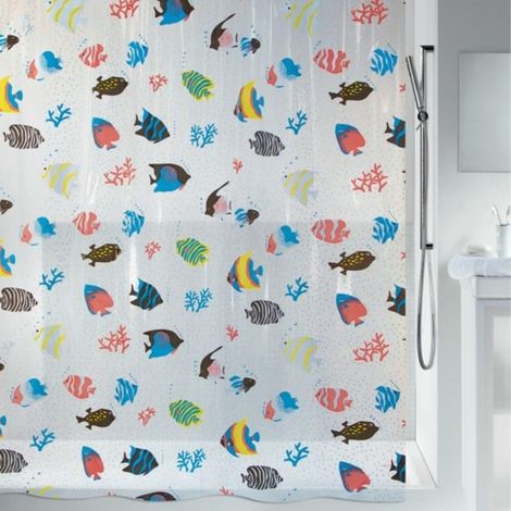 Rideau de Douche PEVA Fish 180x200cm Multicolor