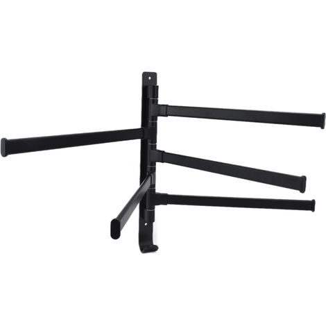 Handtuchhalter aus Aluminiumlegierung, 5 drehbare und robuste Stangen, für Bad und Küche, schwarz (1/5)