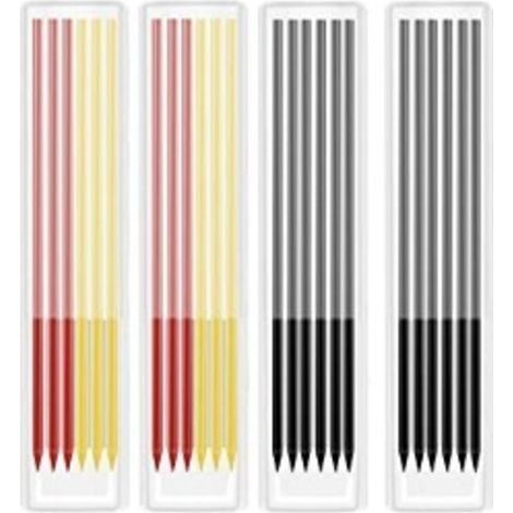 Set de Crayon de Charpentier Solide, 24 Crayons de Menuisier, 2.8mm Trou Profond Outil de Marquage Porte-Mine, Crayon Mécanique à Long Nez pour Dessin Faire Scribering Travail du Bois H763 (1/5)