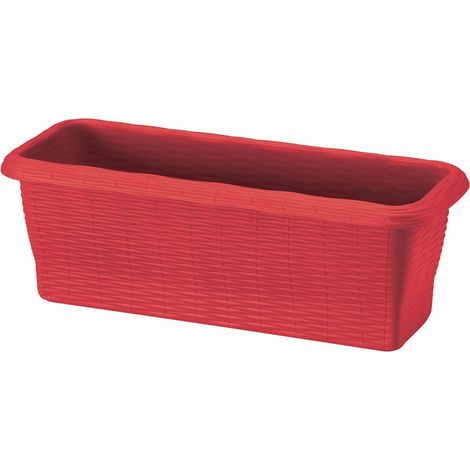 1PZ FIORIERA RETTANGOLARE PAGLIA NORMAL Col. Corallo cm. 50x20x17,5 h (1/2)