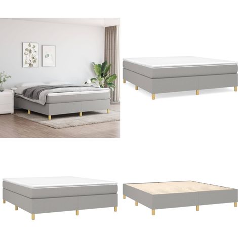 Boxspringbett mit Matratze Hellgrau 180x200 cm Stoff - Boxspringbett - Doppelbett - Bettenrahmen - Matratze - Matratzenauflage - Home & Living (1/5)