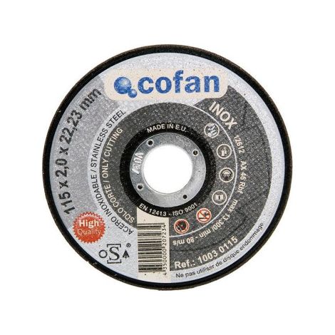 Disco de corte profesional +30% seguridad y rendimiento de acero inoxidable Linea gris                          125 mm               2.0 x 22.2 mm