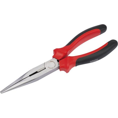 Pince à bec long avec poignées souples Rouge 200 mm